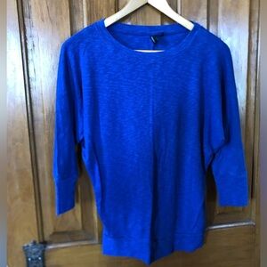 Vibrant Blue Elbow Length Sleeve Top